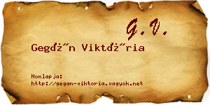 Gegán Viktória névjegykártya